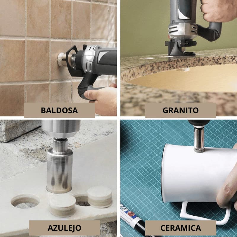 KIT DE 10 BROCAS DIAMANTADAS