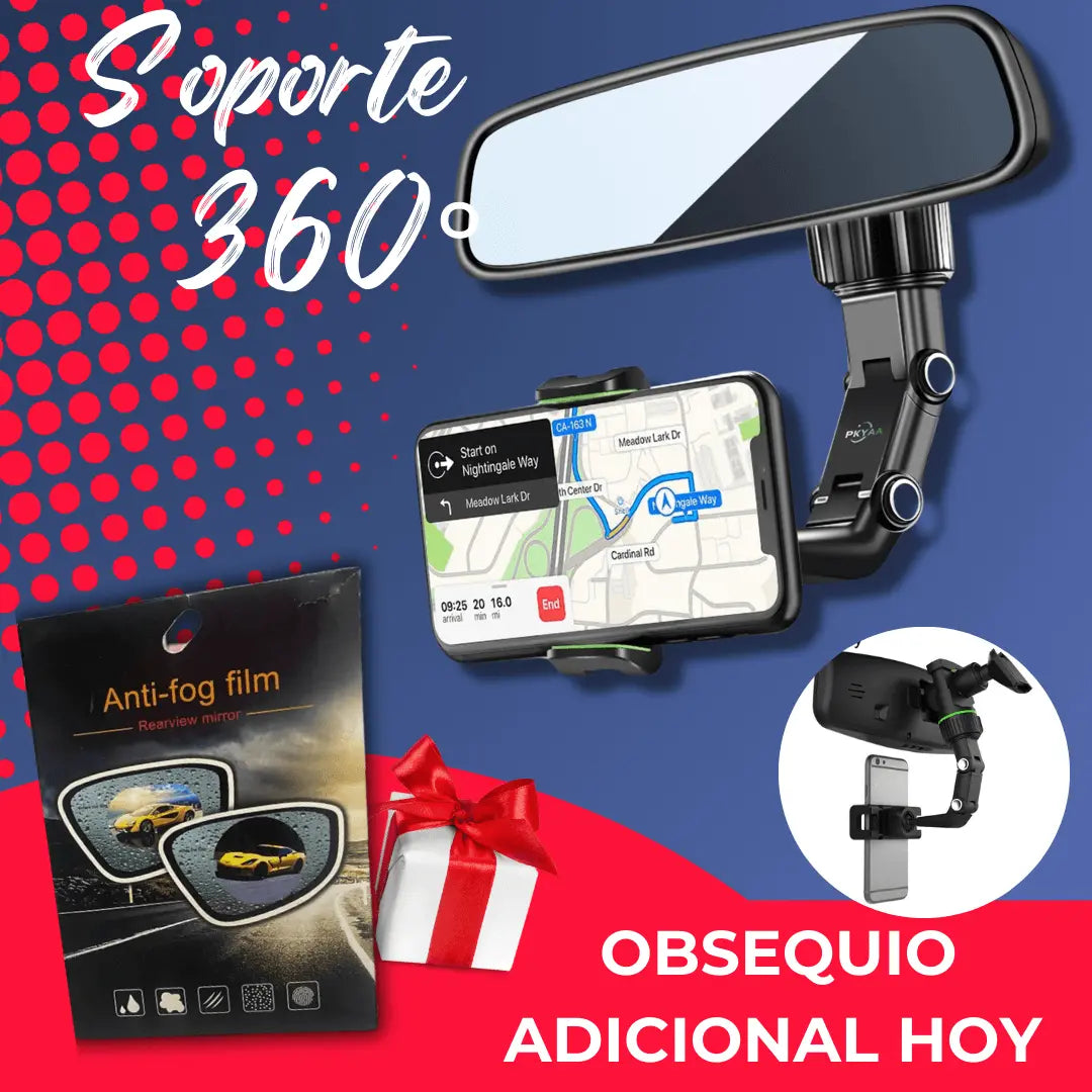 SOPORTEMASTER 360°™➕PAR ADHESIVOS ANTILLUVIA🎁