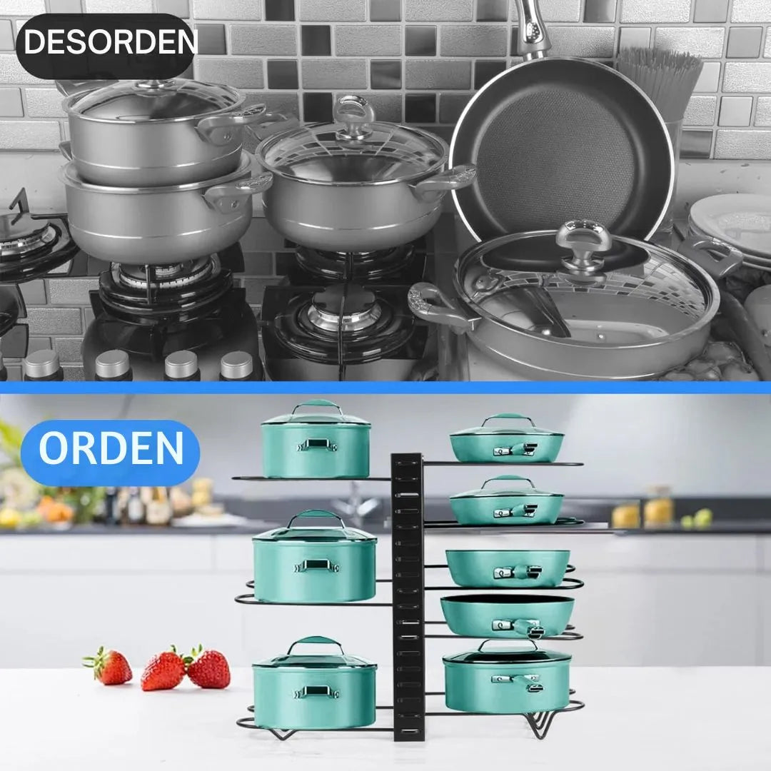 ORGANIZADOR OLLAS Y SARTENES 8-PUESTOS👨🍳
