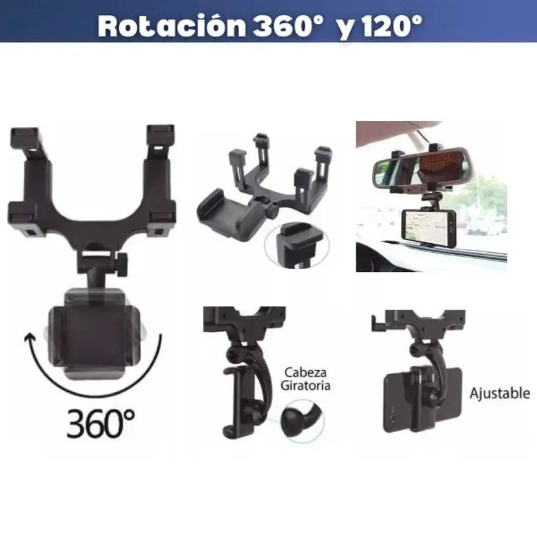 SOPORTERETRO 360°™➕PAR ADHESIVOS ANTILLUVIA🎁