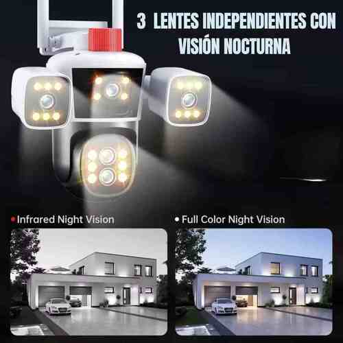 CAMARA DE SEGURIDAD PULPO🐙3 LENTES NEW 2025-