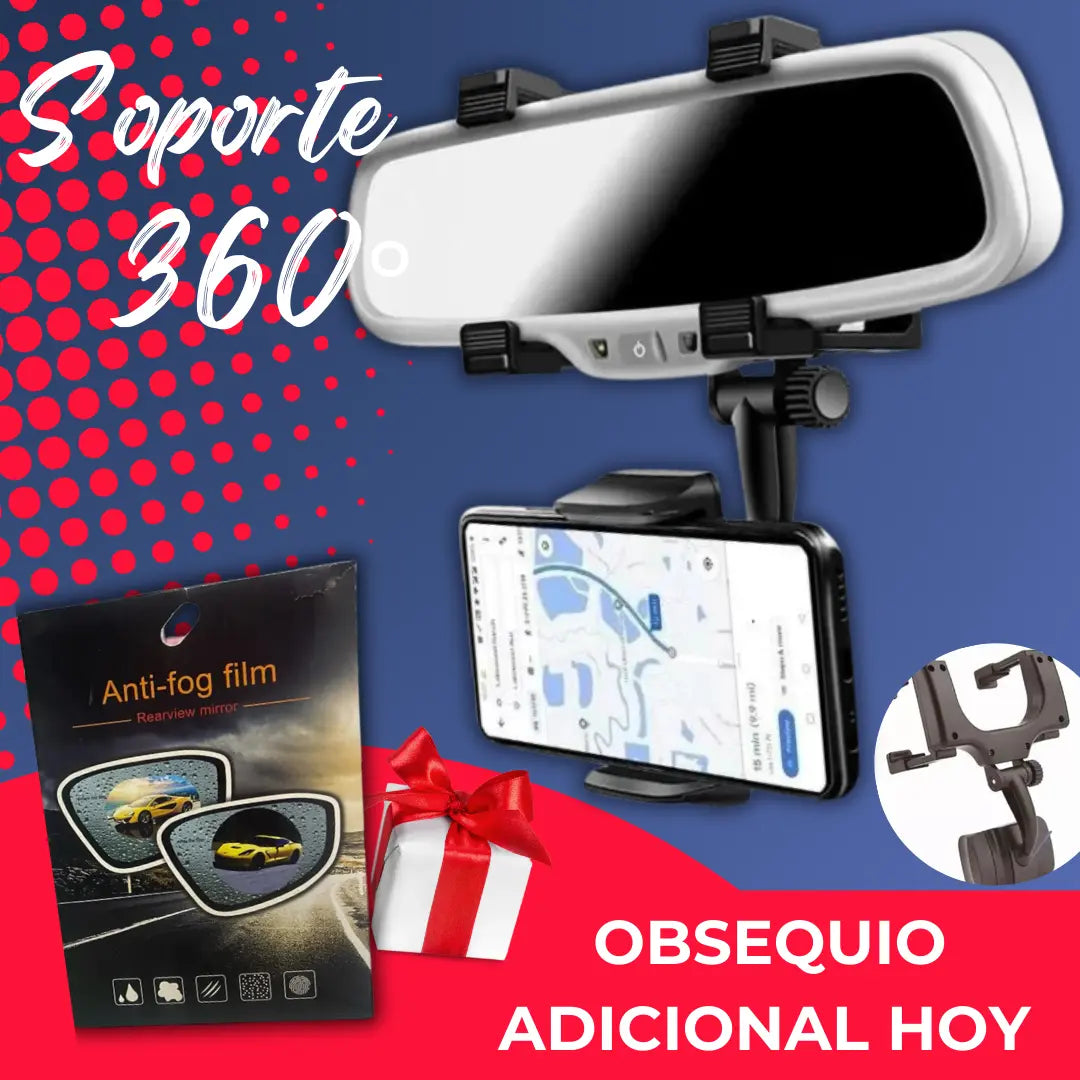 SOPORTERETRO 360°™➕PAR ADHESIVOS ANTILLUVIA🎁