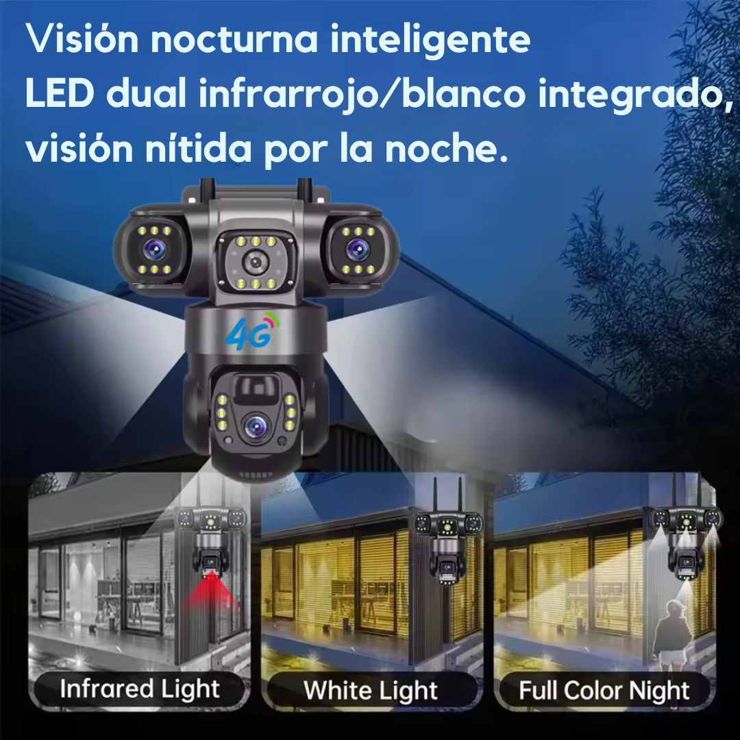 CÀMARA 3 LENTES WIFI 4K-SEGURIDAD 3 EN 1 🚨