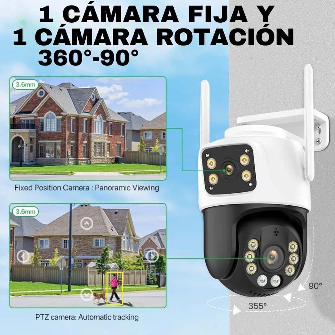 CAMARA DE SEGURIDAD X2-ROTACION 360°-90°