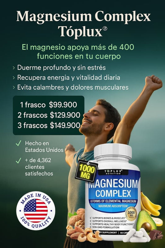 Magnesium Complex – Tóplux Nutrition (1000 mg / 90 cápsulas)