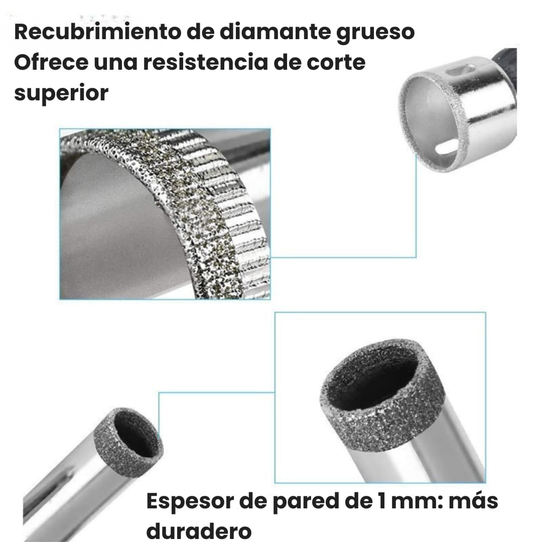 KIT DE 10 BROCAS DIAMANTADAS