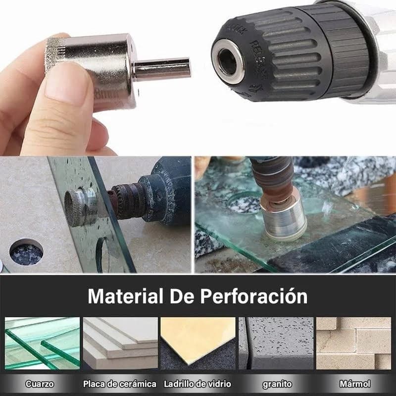 KIT DE 10 BROCAS DIAMANTADAS